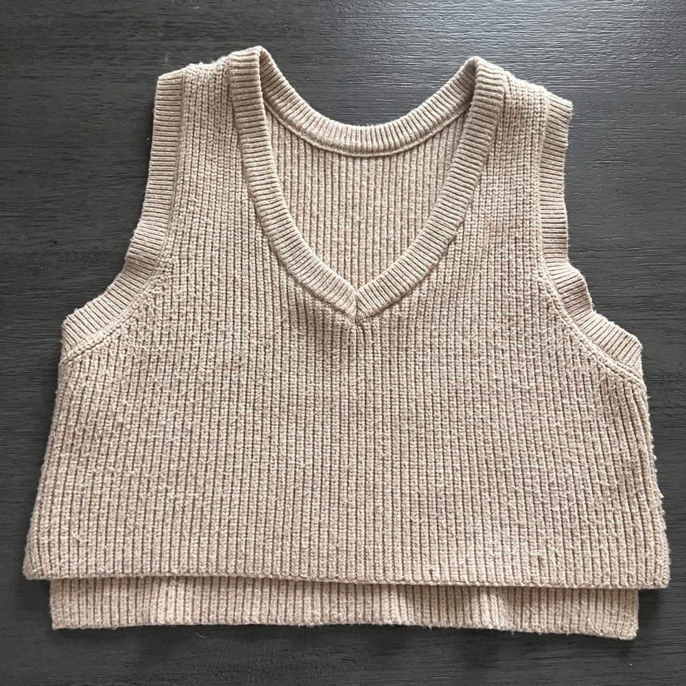 Zara Kids Beige Knit Sweater Vest